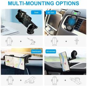 img 3 attached to Auto-Clamping Wireless Car Charger Mount | Fast Qi Charging Car Phone Holder | Dash Air Vent Compatible with iPhone 12/11/Pro/Max/X/8, Samsung S10/S10+/S9/S9+/Note | 10W/7.5W