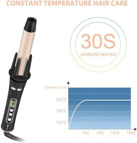 img 2 attached to 💁 Automatic Hair Curling Wand, Curling Iron Hair Curler with Instant Ceramic Heat, 1 inch Barrel, LCD Temp Display, 30s Fast Heat-Up, Dual Voltage 110v-220v