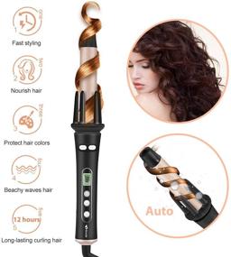 img 3 attached to 💁 Automatic Hair Curling Wand, Curling Iron Hair Curler with Instant Ceramic Heat, 1 inch Barrel, LCD Temp Display, 30s Fast Heat-Up, Dual Voltage 110v-220v