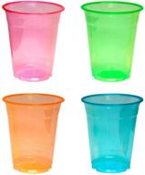 🍹 40-count assorted neon soft plastic party cups/tumblers - party essentials, 12-ounce logo