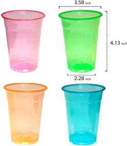 img 1 attached to 🍹 40-Count Assorted Neon Soft Plastic Party Cups/Tumblers - Party Essentials, 12-Ounce