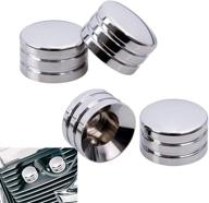 🔧 enhance your harley: xmmt 4pcs chrome spark plug head bolt covers for sportster twin cam & big twin 1340 evo logo