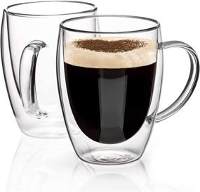 img 4 attached to Optimized Double-Walled Cappuccino Glasses with Handles