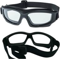 🏍️ clear motorcycle riding goggles: heavy-duty no foam design for optimal vision & protection. hard case, microfiber cloth & pouch included logo