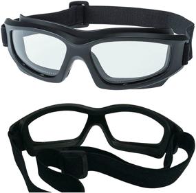 img 4 attached to 🏍️ Clear Motorcycle Riding Goggles: Heavy-Duty No Foam Design for Optimal Vision & Protection. Hard Case, Microfiber Cloth & Pouch Included