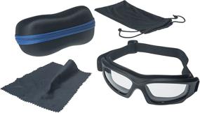 img 1 attached to 🏍️ Clear Motorcycle Riding Goggles: Heavy-Duty No Foam Design for Optimal Vision & Protection. Hard Case, Microfiber Cloth & Pouch Included