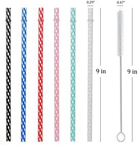 img 3 attached to Incredible 55-Pack ALINK Reusable Hard Plastic Straws: Unbreakable, 9 🥤 inches Colored Replacement Straws with Cleaning Brush for Tumblers & Jars