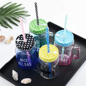 img 1 attached to Incredible 55-Pack ALINK Reusable Hard Plastic Straws: Unbreakable, 9 🥤 inches Colored Replacement Straws with Cleaning Brush for Tumblers & Jars