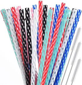 img 4 attached to Incredible 55-Pack ALINK Reusable Hard Plastic Straws: Unbreakable, 9 🥤 inches Colored Replacement Straws with Cleaning Brush for Tumblers & Jars