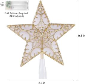 img 2 attached to 🌟 Golden Juegoal Star Tree Topper with 10 Warm White LED Lights - Lighted Christmas Tree Decorations