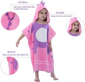 img 3 attached to 🦖 Hooded Dinosaur Children's Towels: Fun and Functional Cover Ups for Kids at Home
