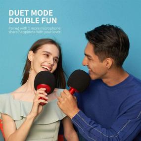 img 2 attached to 🎤 CALF G2(Fluffy): Bluetooth Wireless Karaoke Microphone with Speaker, Changba Portable Handheld Microphone for Android/iPhone/PC - Ultimate Karaoke Machine Solution