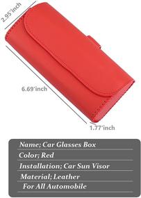 img 3 attached to 🕶️ YIEUS Glasses Holder for Car Sun Visor – Sunglasses & Eyeglasses Clip Organizer Case in Red – Interior Car Accessories for All Car Models