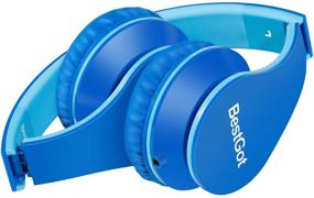 img 3 attached to 🎧 Top-rated BestGot Children Kids Headphones: Volume Control, Built-in Mic, Foldable Design, Wired Blue