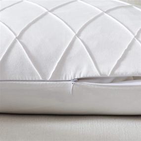 img 1 attached to Наволочки подушек Longhui Bedding Pure White - 2 шт. 18 х 18 дюймов - стильные и прочные с застежкой на молнии - из премиального полиэстера - элегантное украшение для дивана, кровати