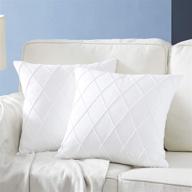 наволочки подушек longhui bedding pure white - 2 шт. 18 х 18 дюймов - стильные и прочные с застежкой на молнии - из премиального полиэстера - элегантное украшение для дивана, кровати логотип