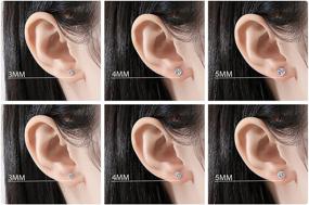 img 2 attached to Girls' Hypoallergenic Sterling Silver Zirconia Earrings