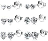 girls' hypoallergenic sterling silver zirconia earrings logo