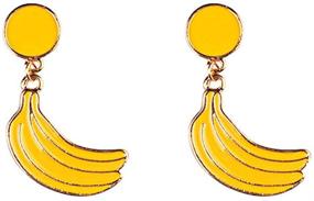 img 1 attached to Two Tone Yellow Banana Earring Earrings