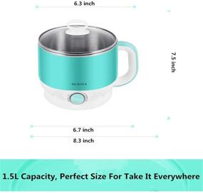 img 3 attached to 🍲 DCIGNA 1.5L Electric Hot Pot, Noodle Cooker, Mini Hot Pot, Egg Cooker, Stainless Steel Shabu Shabu Hot Pot with Free Stainless Steel Rack, 110V 600W - Multipurpose Cookware for Water Boiling, Egg Cooking, Noodle Preparation (Blue)