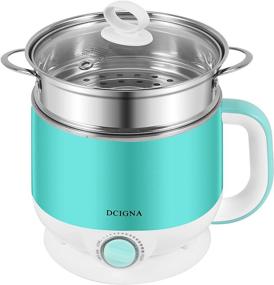 img 4 attached to 🍲 DCIGNA 1.5L Electric Hot Pot, Noodle Cooker, Mini Hot Pot, Egg Cooker, Stainless Steel Shabu Shabu Hot Pot with Free Stainless Steel Rack, 110V 600W - Multipurpose Cookware for Water Boiling, Egg Cooking, Noodle Preparation (Blue)