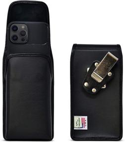 img 4 attached to 🐢 Turtleback Belt Case - iPhone 13 Pro Max / 12 Pro Max Vertical Holster in Black Leather | Heavy Duty Rotating Belt Clip
