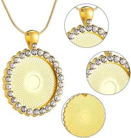 img 1 attached to 📿 48-Piece Rhinestone Bezel Pendant Trays Cabochon Pendant Setting Kit - Includes 25mm Pendant Trays and Clear Glass Cabochons | DIY Jewelry Making Supplies for Christmas and Valentine's Day | Mixed Colors