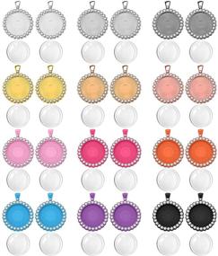 img 4 attached to 📿 48-Piece Rhinestone Bezel Pendant Trays Cabochon Pendant Setting Kit - Includes 25mm Pendant Trays and Clear Glass Cabochons | DIY Jewelry Making Supplies for Christmas and Valentine's Day | Mixed Colors