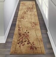 🌿 nourison somerset modern botanical latte 2'3" x 10' area rug: stylish 10' runner for an elegant touch logo