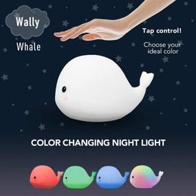 img 3 attached to 🐋 Globe Electric Beautifully Designed Multicolor Changing Rechargeable Silicone Night Light for Baby and Kids Rooms (Wally The Whale)