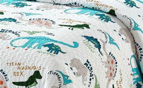 img 1 attached to 🦖 Dinosaur Two Kids Zone Collection Bedspread Coverlet: Choose from White, Green, Blue, or Orange for Kids/Teens Room Décor!