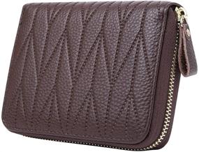 img 3 attached to 👜 Compact Accordion Style Women's Handbags & Wallets with Genuine Leather Blocking