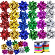 🎁 lulu home christmas gifts bows - 48 self adhesive bows for decoration, gift wrapping, wedding, party - ideal for holiday festivities logo