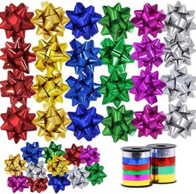 img 4 attached to 🎁 Lulu Home Christmas Gifts Bows - 48 Self Adhesive Bows for Decoration, Gift Wrapping, Wedding, Party - Ideal for Holiday Festivities