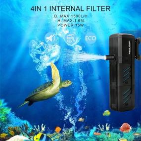 img 3 attached to 🐟 Quiet 400GPH Submersible Water Pump Aquarium Filter (1500L/H, 15W) - 4-in-1 Fish Tank Filter with Adjustable Water Flow, Detachable Water Fountain Pump – Ideal for Fish Tank, Pond, and More – 5.2ft High Lift Included