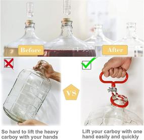 img 2 attached to 🍺 2-Pack Glass Carboy Handle - Heavy-Duty Carboy Holder for 3, 5, 6, and 6.5 Gallon Glass Carboys - Ideal for Fermentation, Wine Making, Beer Brewing, and Home Brewing Equipment