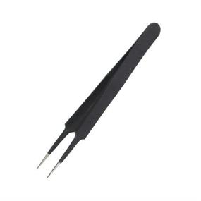 img 1 attached to 🔧 AKOAK 4 Piece ESD Tweezers Set - Anti-Static Stainless Steel Tweezers for Eyelash Extension, Electronics, and Jewelry-making - Straight and Curved Tip - Black