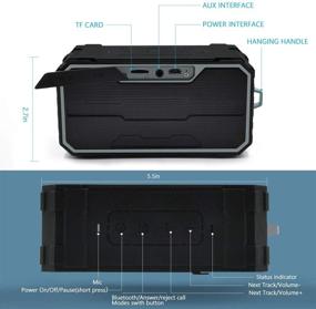 img 1 attached to 🔊 Портативная Bluetooth-колонка Zosam: Премиум водонепроницаемая беспроводная колонка с чистым стереозвуком HD мощностью 10 Вт, глубоким басом, до 10 часов воспроизведения - идеально подходит для душа, бассейна, открытых прогулок, путешествий.