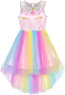 flower girls unicorn rainbow princess girls' clothing logo