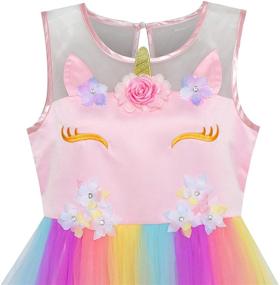 img 2 attached to Flower Girls Unicorn Rainbow Princess Girls' Clothing