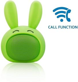 img 2 attached to Mini Bluetooth Speaker Wireless Portable Cute Bunny With Squishy Ears (Apple Green)