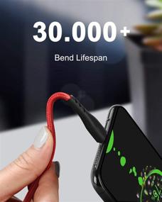 img 1 attached to ⚡ 10FT Micro USB-кабель, 3 штуки - Прочный кабель Android с оплеткой из нейлона, 10-футовый кабель для быстрой зарядки телефона Samsung Galaxy S7 S6 S7 S5, Note 5 (красный)