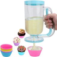 🥞 houzemann 2-in-1 pancake batter cupcake dispenser - ultimate baking tool with convenient squeeze handle for cupcakes, pancakes, muffins, crepes, cakes, waffles, and more baked goods (blue) logo