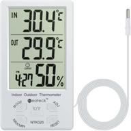 🌡️ neoteck 3 in 1 thermometer hygrometer: large lcd display, clock, and sensor wire for indoor/outdoor use logo