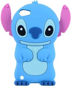 img 3 attached to Silicone Rubber Blue Stitch Case for Apple iPod Touch 6th 5th Generation - 3D Cartoon Animal Design, Cute and Soft Protective Cover - Kawaii Animated Funny Skin Case for Kids, Teens, Boys, Girls (Touch 6/5th)