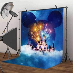 img 1 attached to 🏰 Children's Fairy Tale Blue Cartoon Backdrop - Dream Castle Night Firework Photography Background - Ideal for Kids Birthday Party, Newborn Shower & Children Wall Mural - Photo Background Booth Props (5x7ft) CHE001 LELEZ