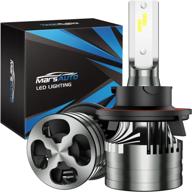 🔦 marsauto h13/9008 led headlight bulbs fan-driven, 16000 lumens 6500k xenon white, m2 series led light bulb kit logo