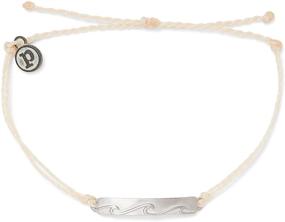 img 1 attached to 🌊 Pura Vida Gold/Silver Bar Into The Waves Bracelet: Waterproof & Adjustable