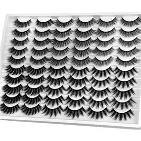 img 1 attached to 👁️ JIMIRE False Eyelashes: 30 Pairs Mixed Styles Pack for Flawless 3D Volume & Natural Fluffy Look in Variety Makeup