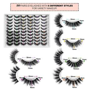 img 3 attached to 👁️ JIMIRE False Eyelashes: 30 Pairs Mixed Styles Pack for Flawless 3D Volume & Natural Fluffy Look in Variety Makeup